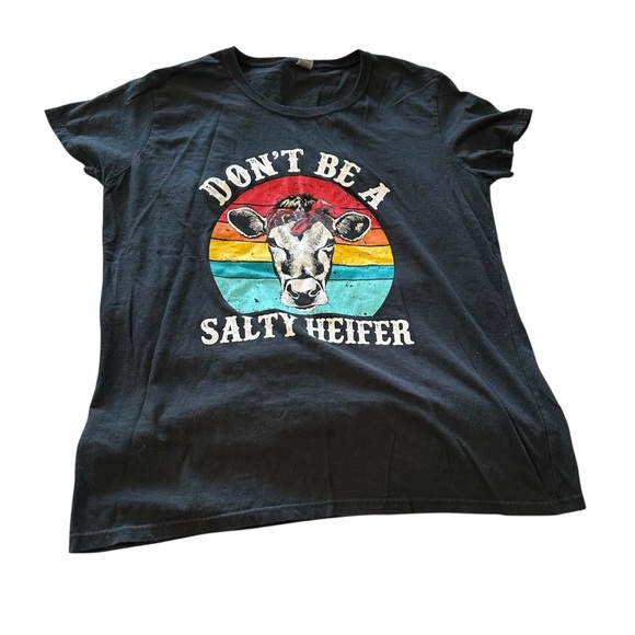 Gildan Heavy Cotton Black T-Shirt - Picture 1 of 3